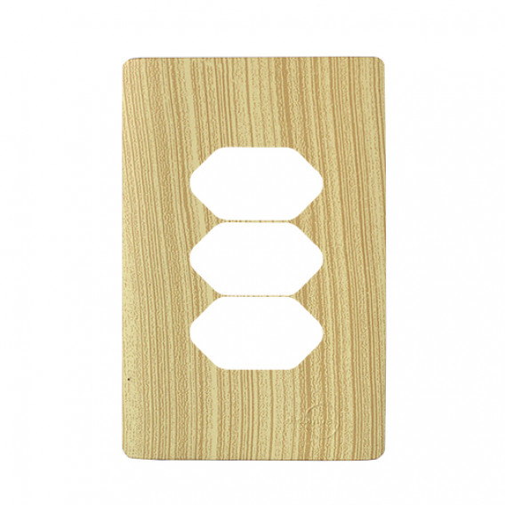 Placa p/ 3 Tomadas 4x2 - Novara Maple